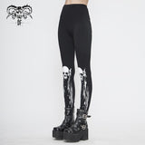 Pt136 Punk Skull Wing Printed Leggings