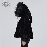 'Sweet Oblivion' Gothic Cape With Fur Lined Hood (Black)