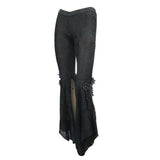 Summer Daily Wearing Paisley Dark Fringe Sexy Women Ninth Bell Bottoms Pants