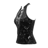 Stars And Moon Printing Daily Life Dense Velvet Sexy Ladies Vests