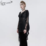 Twilight Zone' Beaded Gothic Lace Floral Top