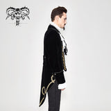 Devil Fashion Brand Golden Disc Flowers Hand Embroidered Gothic Men Jacket