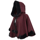 'Hollow Man' Gothic Cape With A Hood (Red)