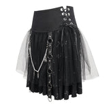 'Glum and Done' Gothic Skirt With Chain