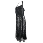 Daily Summer Sexy Girls Punk Broken Holes Mesh Peplum Halter Dress