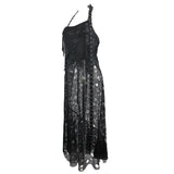 Daily Summer Sexy Girls Punk Broken Holes Mesh Peplum Halter Dress