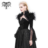 Lace Horn Sleeve Velveteen Feather Gothic Sexy Women Shawl