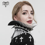 Lead Powder' Gothic Pleated and Striped High Collar