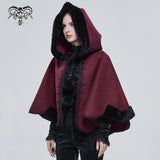 'Hollow Man' Gothic Cape With A Hood (Red)