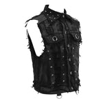 Devil Fashion Punk Heavy Metal Hand Painted Faded Effect Men Printing Waistcoats