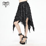 'Barbed Wire' Gothic Skirt With Distressed Hemline