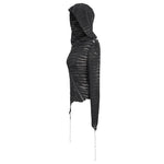 Tt147 Two Wear Basic Hooded T Shirt With Diagonal Zipper