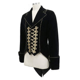 Devil Fashion Brand Golden Disc Flowers Hand Embroidered Gothic Men Jacket