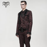 'Dream Snatcher' Gothic Patterned Swallowtail Coat (Crimson)