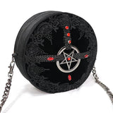 Sac rond pentagramme gothique « Malédiction de Baphomet »