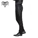 Party Wearing Court Flocking Gothic Patterned Men Trousers