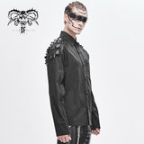 Cyberpunk Darkness Raglan Long Sleeve Men Shirts With Leather Loops