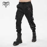 Pantalon Punk 'Infernal Majesty' avec Détails en Cuir PU