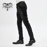 Punk Wedding Men Gothic Trousers With Side Bottons And Side Flocking