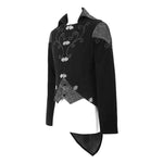 Men Black Fake Two Pieces Embroidered Jackets