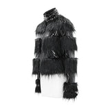 Devil Fashion New Style Punk Fur Short Cotton Jacket For Women