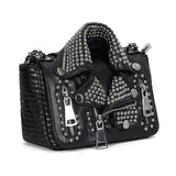 'Spungen' Punk Leather Black Rivets Purse