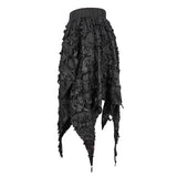 'Barbed Wire' Gothic Skirt With Distressed Hemline