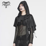 Ca021 Dark Thin Hooded Small Shawl