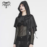 Ca021 Dark Thin Hooded Small Shawl