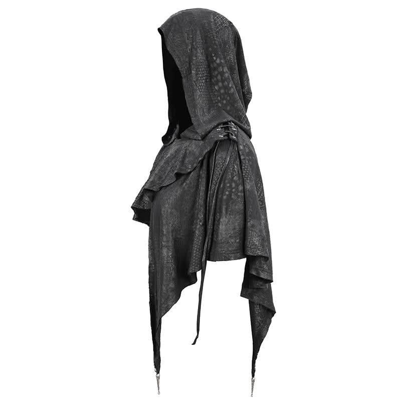 Ca021 Dark Thin Hooded Small Shawl