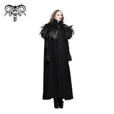 Hallowmas Christmas Festival Feather Woollen Hooded Gothic Big Cape For Women And Men