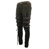 Steampunk Multi Loops Embroider Lace Up Legs Men Trousers