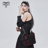 'Mystic Misfit' Gothic Shoulder Bag With Chain (Red)