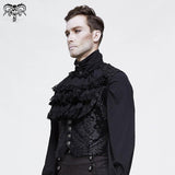 Punk Wedding Western Fashion Floral Pattern Black Men Gothic Short Waistcoat