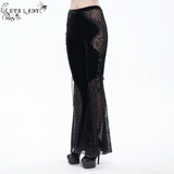 'Sparkle Witch' Side Laced Up Velvet Flared Gothic Pants