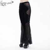 'Sparkle Witch' Side Laced Up Velvet Flared Gothic Pants