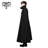 Men Removable One Sided Shawl Thick Long Coat