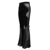 'Sparkle Witch' Side Laced Up Velvet Flared Gothic Pants