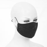 Devil Fashion Spider Web Pattern Punk Black Cotton Cloth Masks