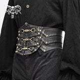 Metallic Bronze Steampunk Rock Men Leather Belts