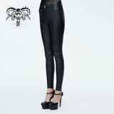 Daily Life Wear Women Simple Style Tight Leather Pants