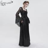 'Queen of Nile' Gothic Satin Lace Dress (Black)