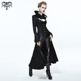 Black Floral Dark Pattern Embroidered Women Dress Coat