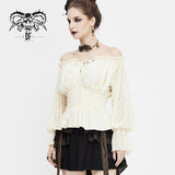 Pure Princess Lolita Everyday Wearing Off Shoulder Lantern Sleeves Girls Lace Top