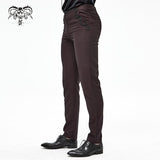 Pt13902 Wine Gothic Wedding Men Trousers