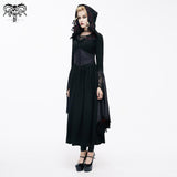 Gothic Pointed Hat Velveteen Floral Lady Tunic Voluminous Skirt Coats