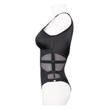 Sst013 Waist Straps And Mesh Spliced Swimsuit