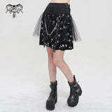 'Threnody' Crucifix Printed Skirt