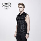 Devil Fashion Punk Heavy Metal Hand Painted Faded Effect Men Printing Waistcoats