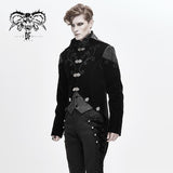 Men Black Fake Two Pieces Embroidered Jackets